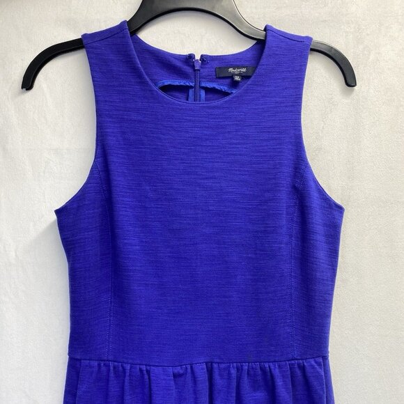 Madewell Sleeveless Fit & Flared Dress Women XS Blue Side Pockets Back Zip Used - Picture 13 of 16